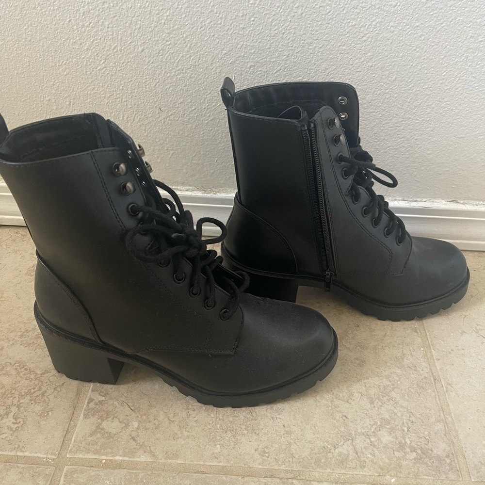 Black lace up boots